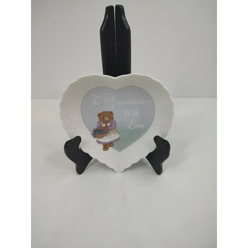 Vintage MIKASA Bone China Grandmother Love Heart‎ Shaped Trinket Dresser Dish